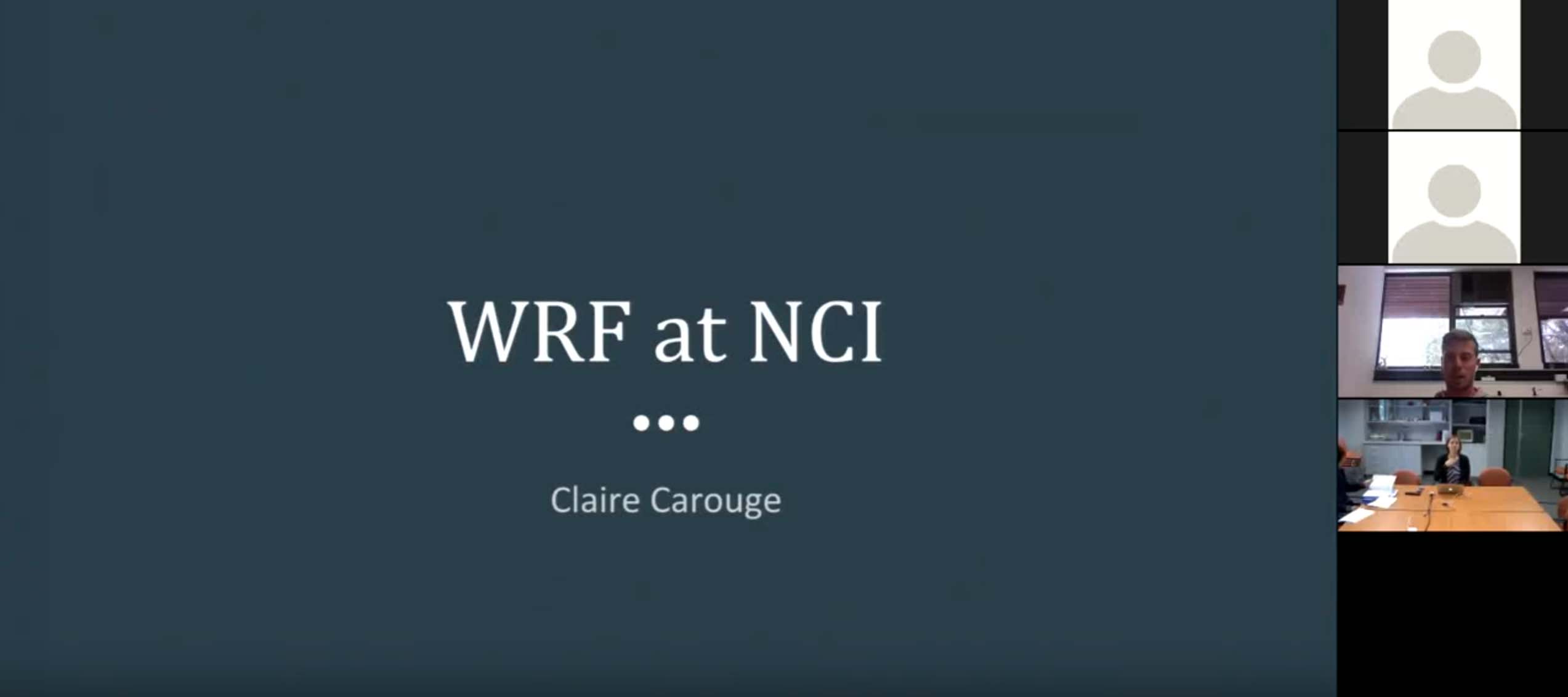 CMS training – starting with WRF at NCI