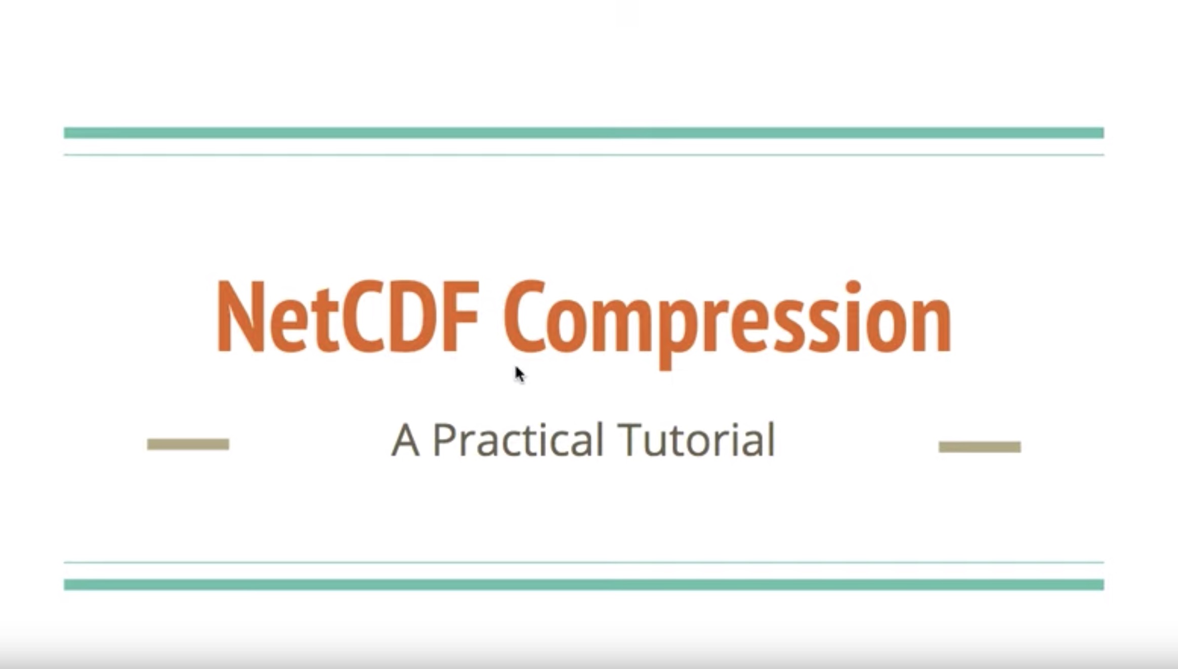CMS talks: Compression of netCDF files