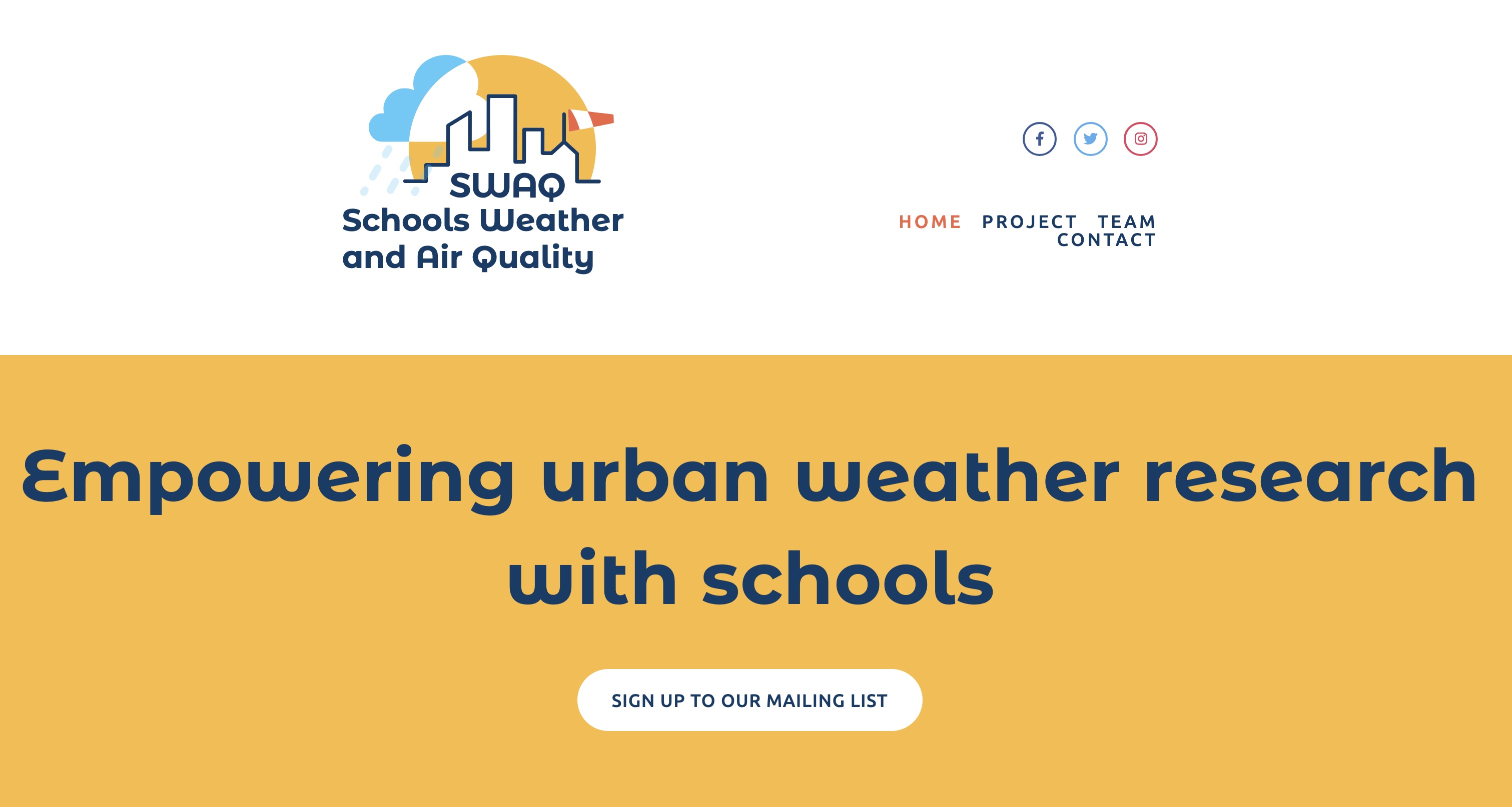 Citizen science meets urban climate: the Schools Weather and Air Quality (SWAQ) project