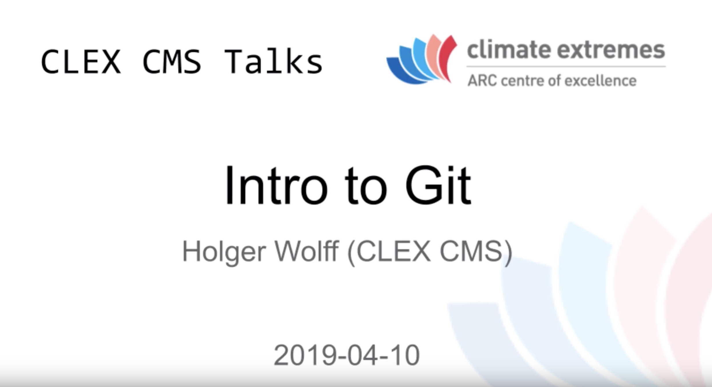 CMS talks: Introduction to Git