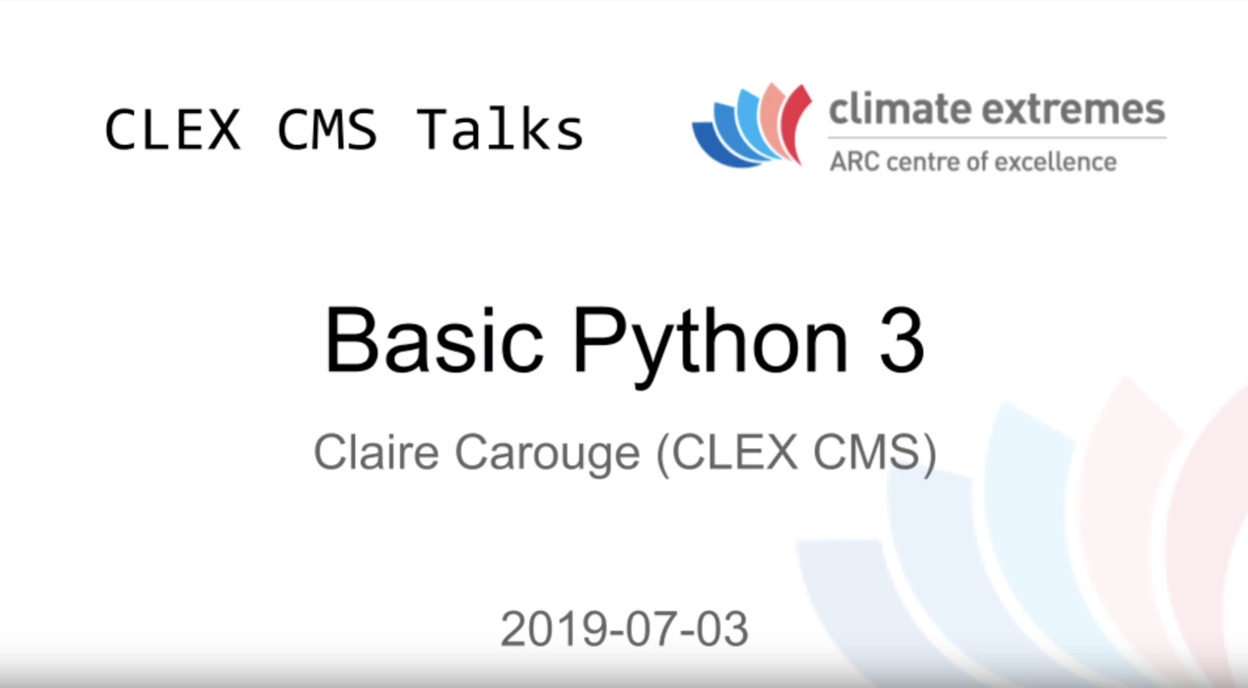 CMS talks: Basic Python 3
