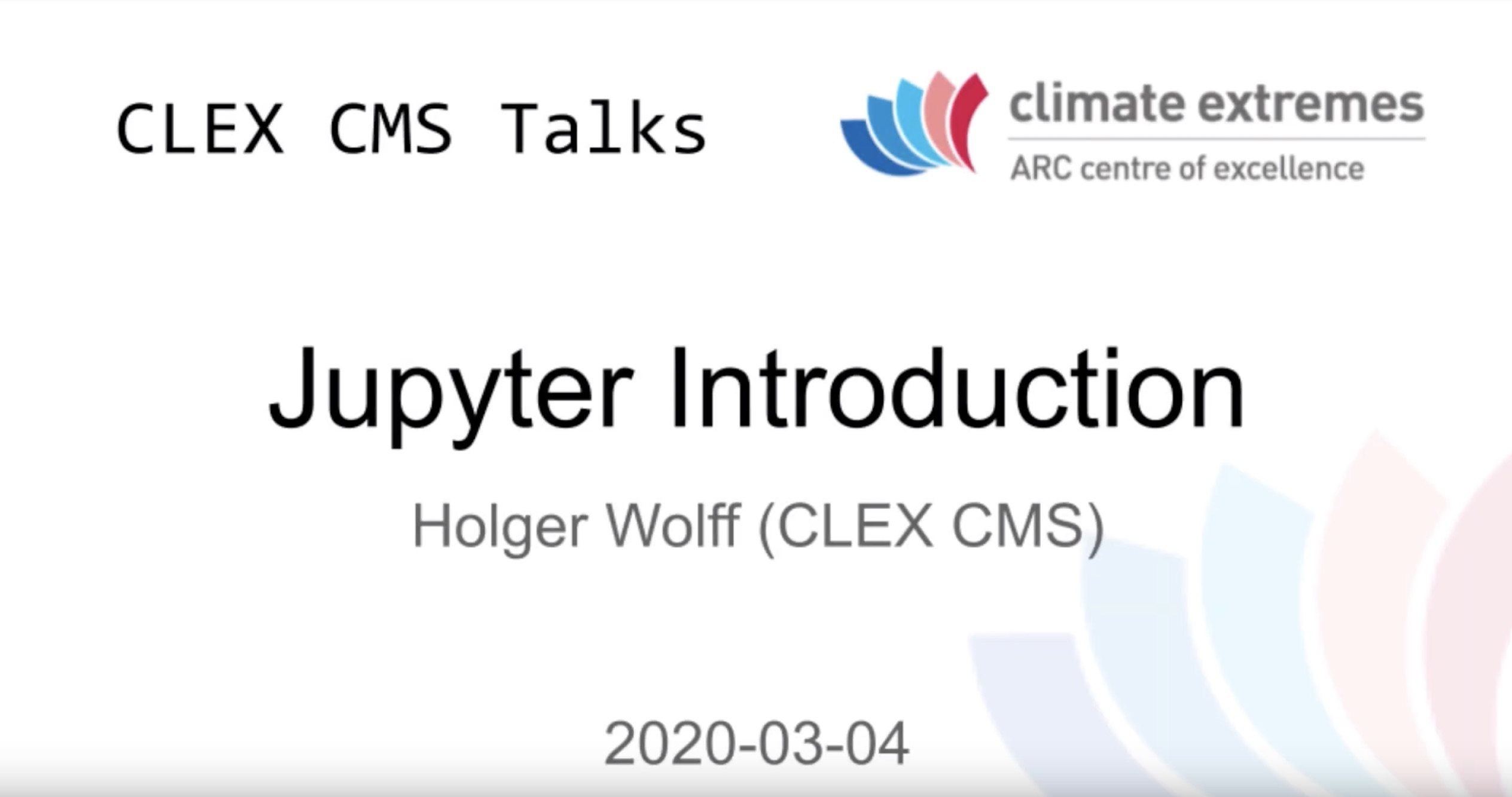CMS talks: Jupyter Introduction