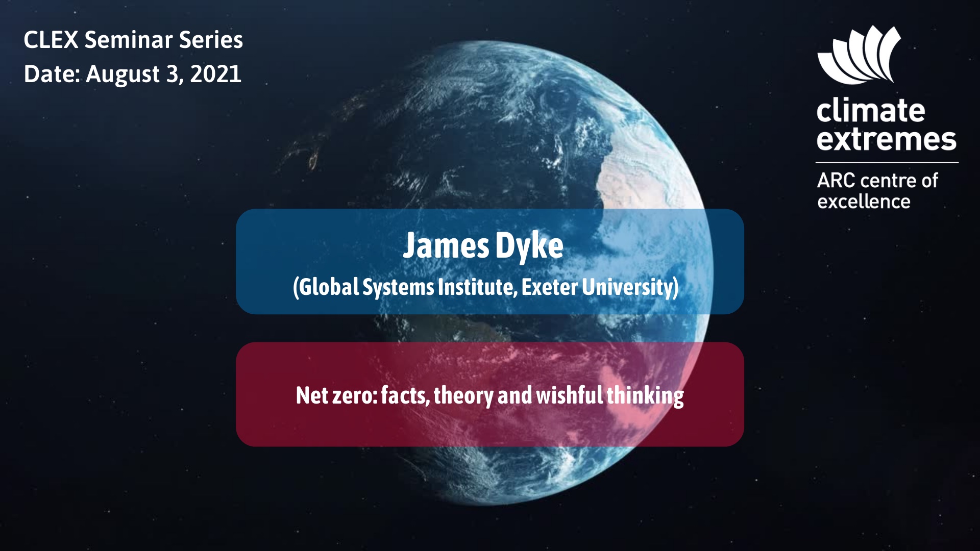 CLEX Seminar Series: James Dyke
