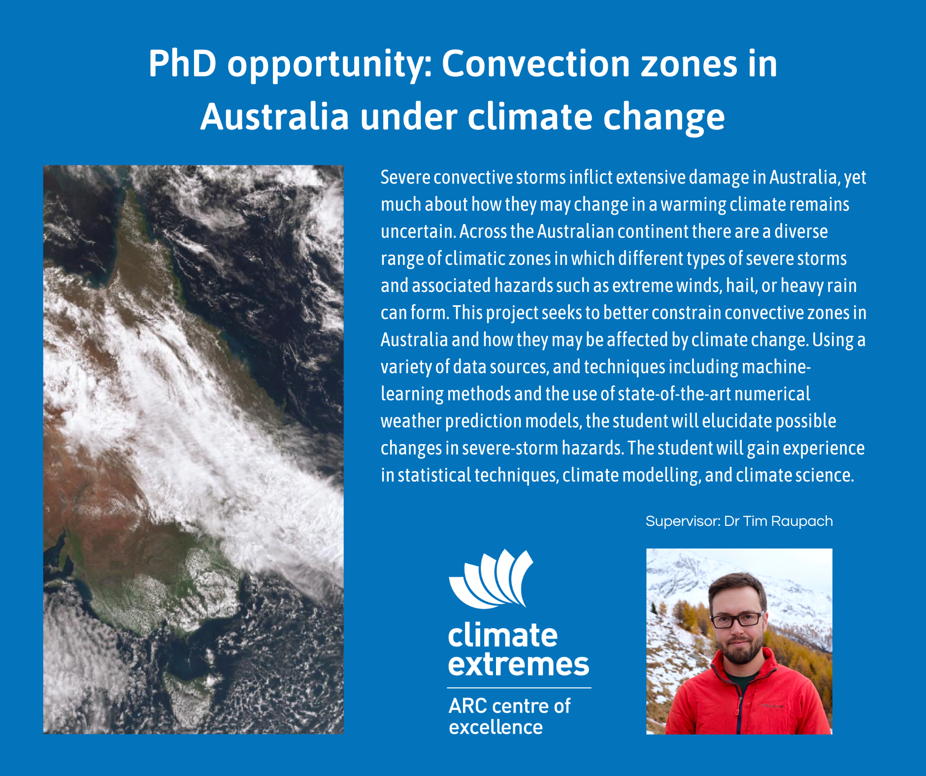 PhD opportunity: Convection zones in Australia under climate change